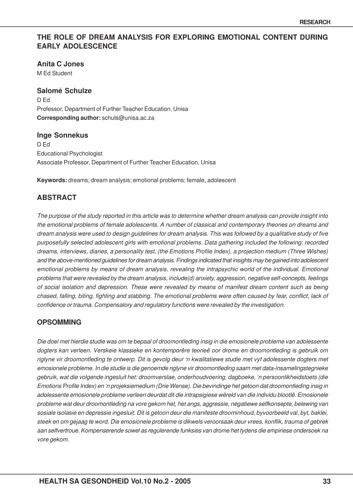 The Role Of Emotions In Dream Analysis